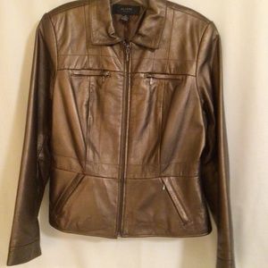 Alfani bronze leather jacket